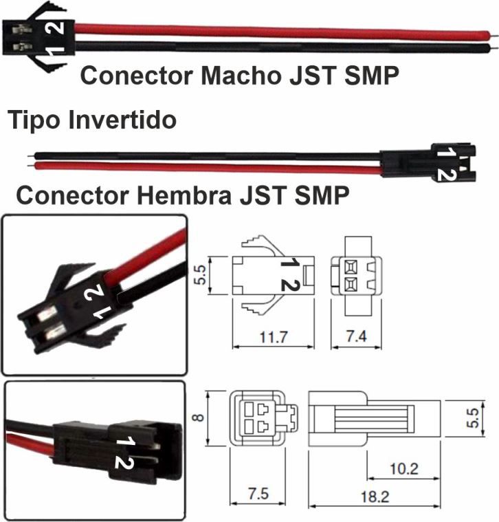 Conector Cable JST SM 2Pin
